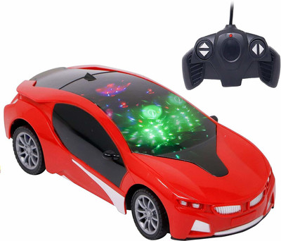 Just97 Rc Car Wireless Remote Control High Speed 3D Famous Car with Light Remot Control(Red)