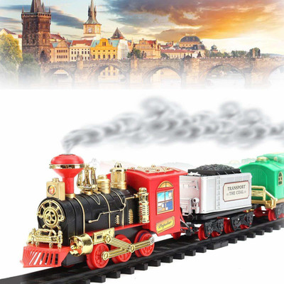 Jay Shree Gopal Toy Train Emits Real Smoke Light Sound Track Set Battery Operated