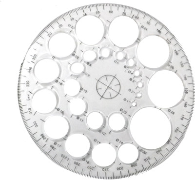 Simrah PROTECTOR CIRCLE SCALE 360 DEGREE Ruler(Set of 1, Transparent)