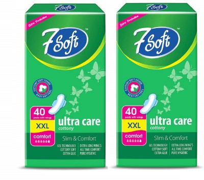 7 Soft ULTA CARE COTTONY SOFT XXL Sanitary Pad (Pack of 80) Sanitary Pad(Pack of 80)