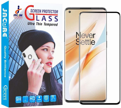 Jacure Edge To Edge Tempered Glass for Jacure™ Designed for Oneplus 8 Tempered Glass Full Coverage Edge to Edge Bubble Free Side Adhesive 3D Touch Accuracy HD Clear Easy Install Full View(Pack of 1)