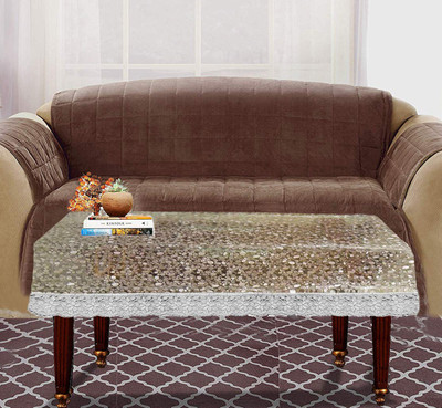 KUBER INDUSTRIES Abstract 4 Seater Table Cover(Silver, PVC)