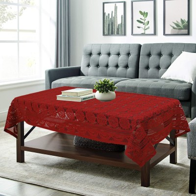 KUBER INDUSTRIES Geometric 4 Seater Table Cover(Maroon, Cotton)