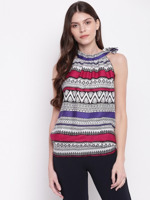 MAYRA Casual Sleeveless Printed Women Multicolor Top