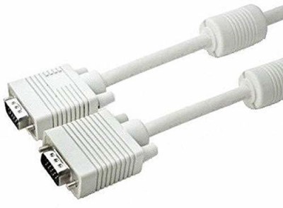 Techy-tech VGA Cable 3 m VGA Cable (Male to Male) - Supports PC, Monitor, TV, LCD/LED, Plasma, Projector, TFT (3 meter)(Compatible with Laptop,PC, LED TV, White)