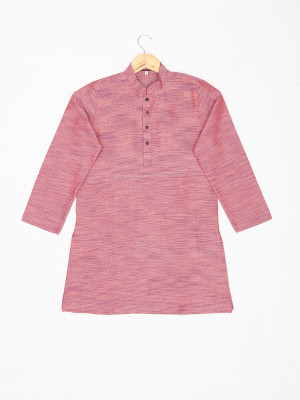 Zois Boys Self Design Straight Kurta(Pink)