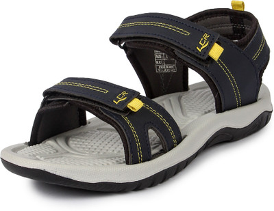 LANCER Men Sandals(Navy, Yellow , 9)