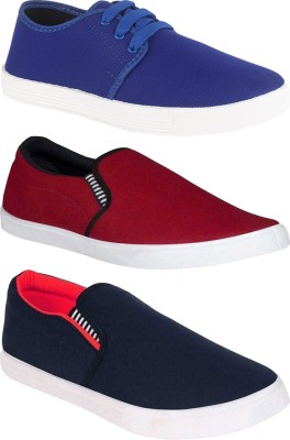 BRUTON Combo Pack of 3 Casual Sneakers With Sneakers Sneakers For Men(Blue, Maroon , 8)