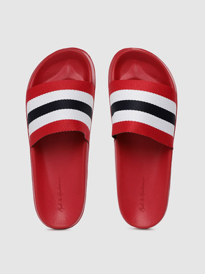 Mast & Harbour Men Slides(Red , 6)