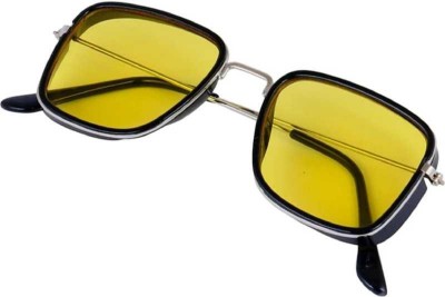 UZAK Retro Square Sunglasses(For Boys & Girls, Yellow)