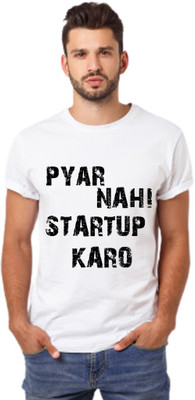 Bigreams Printed Men Round Neck White T-Shirt