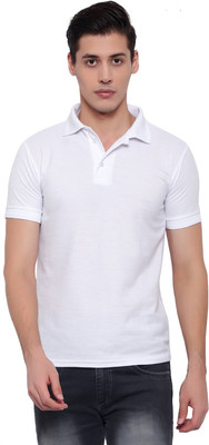 FLAMBOYANT Solid Men Round Neck White T-Shirt