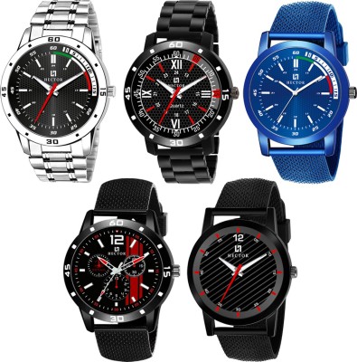 Hector HC06-10-11-101-106 New Stylish Attractive Designer Combo Set of 5 Analog Watch  - For Men