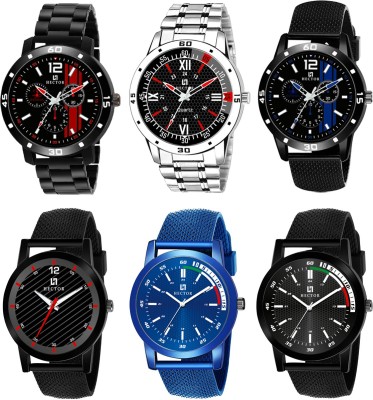 Hector HC07-08-10-11-102-103 New Stylish Attractive Designer Combo Set of 6 Analog Watch  - For Men