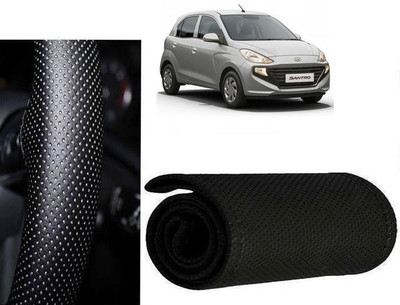 arneja trading company Hand Stiched Steering Cover For Hyundai Santro(Black, Leatherite)