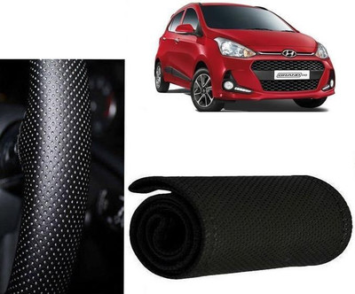 arneja trading company Hand Stiched Steering Cover For Hyundai Grand i10(Black, Leatherite)