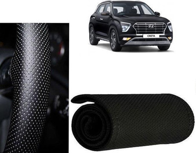 arneja trading company Hand Stiched Steering Cover For Hyundai Creta(Black, Leatherite)