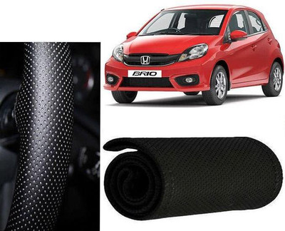 arneja trading company Hand Stiched Steering Cover For Honda Brio(Black, Leatherite)