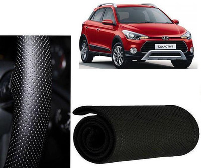 arneja trading company Hand Stiched Steering Cover For Hyundai i10(Black, Leatherite)