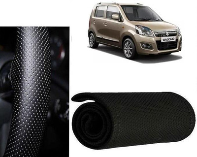 arneja trading company Hand Stiched Steering Cover For Maruti WagonR(Black, Leatherite)