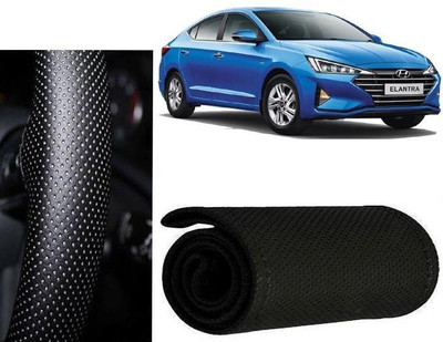 arneja trading company Hand Stiched Steering Cover For Hyundai Elantra(Black, Leatherite)