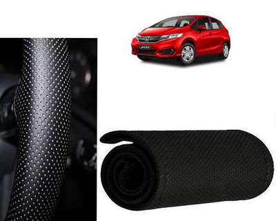 arneja trading company Hand Stiched Steering Cover For Honda Jazz(Black, Leatherite)