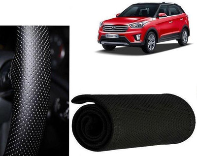 arneja trading company Hand Stiched Steering Cover For Hyundai Creta(Black, Leatherite)