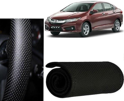 arneja trading company Hand Stiched Steering Cover For Honda City(Black, Leatherite)