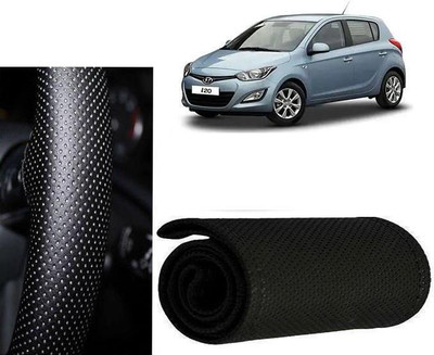 arneja trading company Hand Stiched Steering Cover For Hyundai i20(Black, Leatherite)