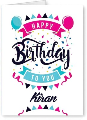 Midas Craft Happy Birthday Kiran ….04 Bithday Message Greeting Card(Multicolor, Pack of 1)
