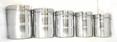 Rajlaxmi Steel Tea Coffee & Sugar Container  - 2 L(Pack of 5, Silver)