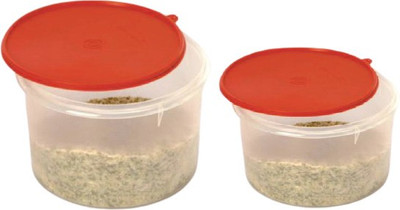TUPPERWARE Plastic Grocery Container  - 2500 ml, 5000 ml(Pack of 2, Red)