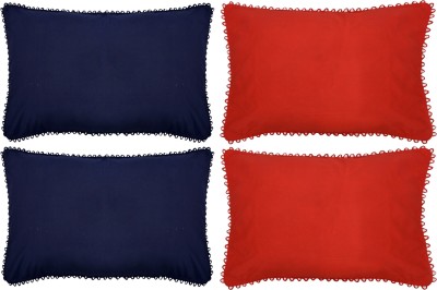 KUBER INDUSTRIES Plain Pillows Cover(Pack of 4, 43 cm*61 cm, Red, Blue)