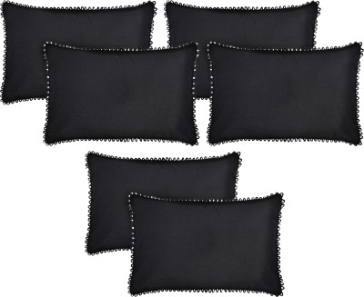 KUBER INDUSTRIES Plain Pillows Cover(Pack of 6, 43 cm*61 cm, Black)