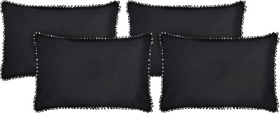 KUBER INDUSTRIES Cotton Pillows Cover(Pack of 4, 43 cm*61 cm, Black)