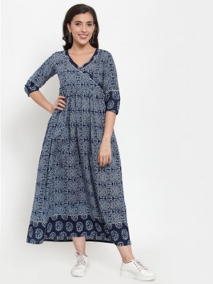 indibelle Women Maxi Blue Dress