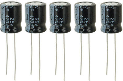 RISARYA ELECTROLYTIC CAPACITOR 470uF/25V 5-PCS SET Electronic Components Electronic Hobby Kit