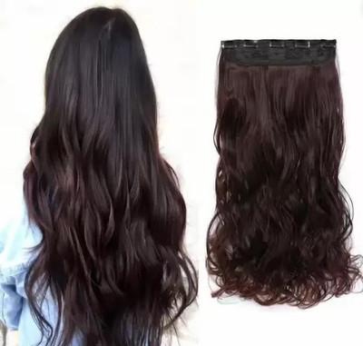 SAMYAK Clip-in Brown Wavy/Curly Hair Extension