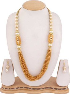 Jewar Mandi Brass Gold-plated Gold, White Jewellery Set(Pack of 1)