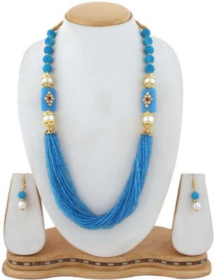 Jewar Mandi Brass Blue Jewellery Set(Pack of 1)