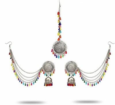 Shining Diva Metal Silver Multicolor Jewellery Set(Pack of 1)