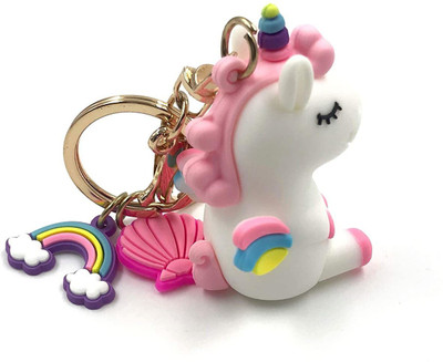 Trunkin Cute Fancy Classy Sleeping White Unicorn Model 3 Keyring Keychain Key Chain