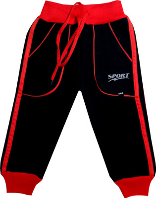 IndiWeaves Track Pant For Boys(Black, Pack of 1)