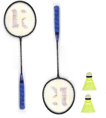 ROXON Alpha Pack Of 2 Piece Badminton Racket With 2 Piece Plastic Shuttles Badminton Kit