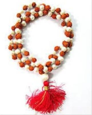 Rudram Real Rudraksha Pearl (moti) mala Pearl Wood, Mother of Pearl Necklace Set