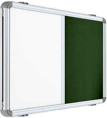 sunway Display Systems Combination board magnetic with white and Green Board Magnetic board Bulletin Board(white, Green)