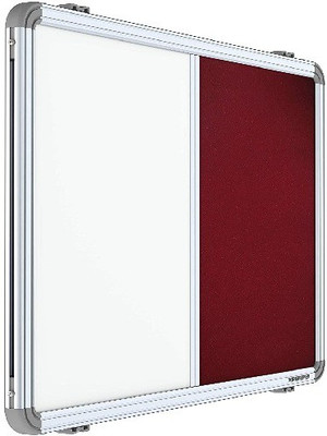 sunway Display Systems Combination Board (Magnetic White Board Pin up board Bulletin Board(White, Red)