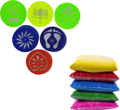 Ascension Pack of 6 Rangoli Powder(Multicolor)