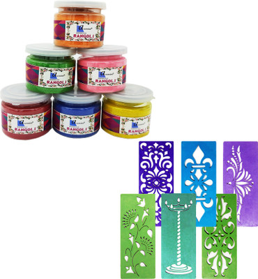 Ascension Pack of 6 Rangoli Powder(Multicolor)