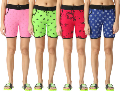 FASHA Printed Women Multicolor Basic Shorts